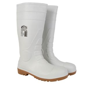 Gumboots Steel Toe White - Size 5