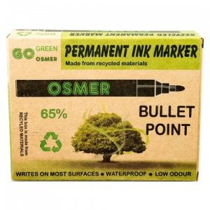 Osmer Permanent Bullet Point Black Marker - Box 12