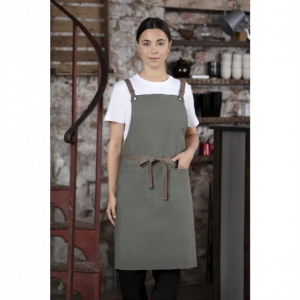 Southside Cotton Canvas Bib Apron Khaki - 1 Size Fits Most