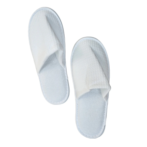 White Closed Toe Waffle Slippers - Ctn of 100